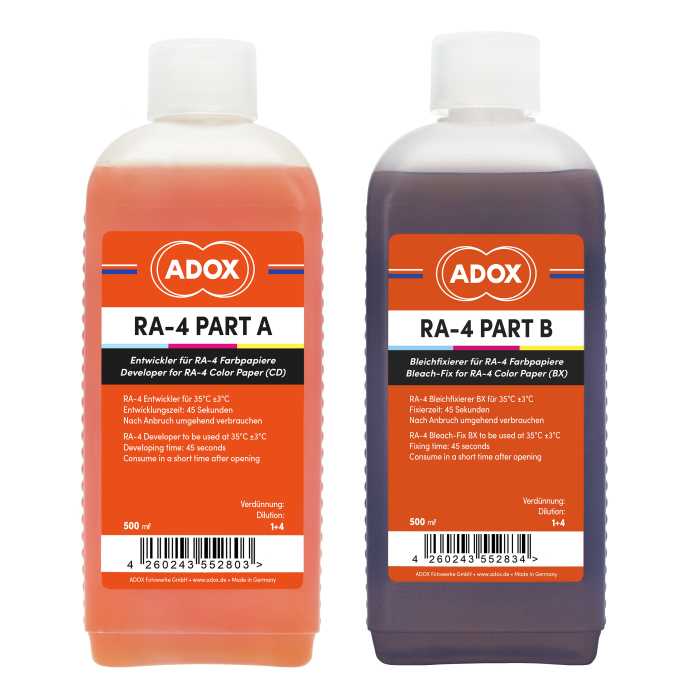Zestaw chemii fotograficznej ADOX RA-4 2,5 l do wołania papierów kolorowych