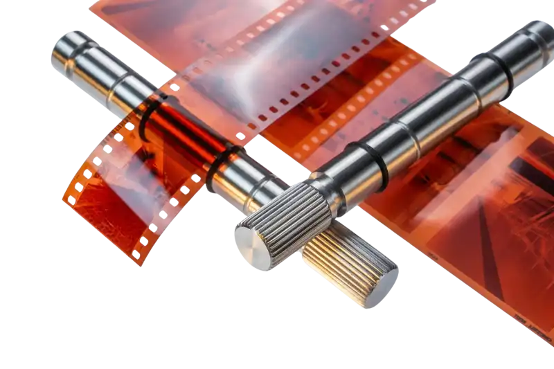 Elementy montażowe i wałek gilotyny fotograficznej Filmkiller
